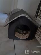 картинка 1 прикреплена к отзыву Hollypet Pet Bed Warm Cave Nest Villa Спальный домик для кошек и маленьких собак, розовая кабина, 14L X 14W X 13H от Sourn Debremarkos