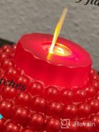 img 1 attached to Set Of 2 Red Flameless Moving Flame Candle Ornaments With Remote Control - 3.5" X 4.25", Unscented Real Wax, Embossed Pearl Metallic Paint Finish | Luminara review by Brad Laverentz