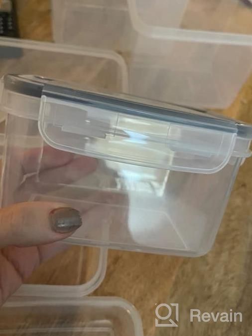 img 1 attached to 12-Pack MDHAND Kitchen Plastic Food Storage Containers W/ Airtight Lids - Reusable, Leak Proof & Microwave Safe! review by Saumeen Shamoon