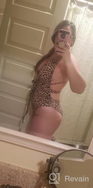 img 1 attached to Get Ready For The Beach With SweatyRocks Women'S Leopard One Piece Swimwear With Criss Cross Tie Knot Front And Open Back review by Angel Riley