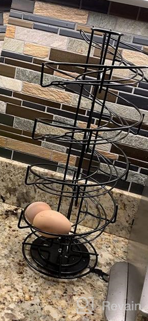 img 1 attached to Toplife Spiral Design Metal Egg Skelter Dispenser Rack: Stylish Storage & Display Solution In White review by Phil Oliveira