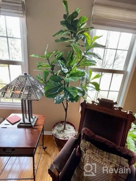 img 1 attached to 2Pack 6Ft Tall Artificial Fiddle Leaf Fig Tree With 86 Decorative Faux Leaves For Home Office Living Room Bathroom Corner Decor Indoor - VIAGDO review by Steve Cypert