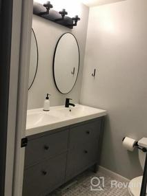 img 6 attached to Винтажный светильник из прозрачного стекла для ванной комнаты с 5 черными металлическими настенными светильниками для туалетного столика и коридора от VINLUZ