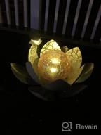 img 1 attached to 🌼 Enhance Your Outdoor Spaces with Huaxu Solar Garden Lights: Crackle Globe Glass Lotus Decoration, Waterproof LED Metal Flower Lights for Patio, Lawn, Walkway, Tabletop, and Ground review by Robert Sorrells