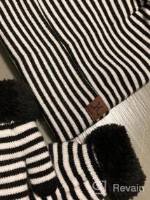 img 5 attached to ❄️ Striped Toddler Winter Beanie Mittens: Stylish Boys' Accessories for Cold Weather