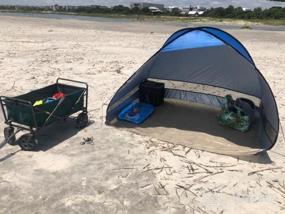img 5 attached to Портативная всплывающая пляжная палатка для 4 человек - солнцезащитное укрытие от ультрафиолета с простой настройкой, легкая уличная семейная детская палатка, нежная зеленая палатка-зонтик 2022 для пляжа