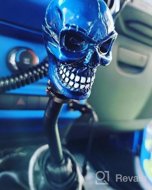 img 1 attached to Resin Skull Gear Shifter Knob - Fit For Automatic Or Manual Vehicle Transmission - Car Gear Shift Handle For Smooth Shifting (Black J) review by Reginald Hamilton