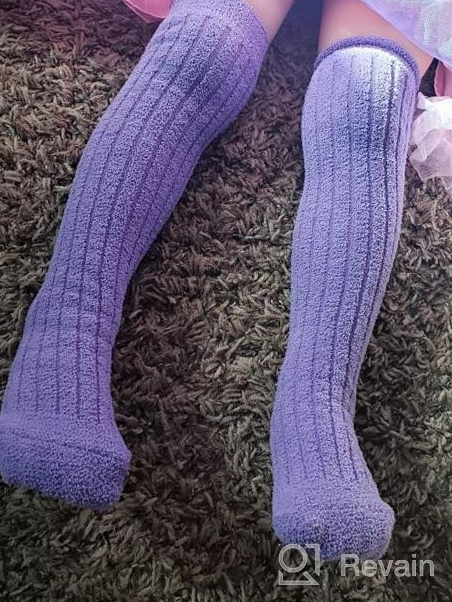 img 1 attached to Cozy Fluffy Warm Knee High Socks for 🧦 Toddler Girls - Fuzzy Calf Long Boot Stockings, Perfect Gift review by Ayoo Guzman