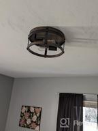 img 1 attached to Farmhouse Black And Wood Grain Texture 12-Inch Square Flush Mount Ceiling Light With 2 Lights - RE9180-2A review by Adam Clemons