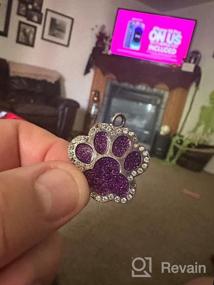 img 8 attached to Didog Glitter Rhinestone Paw Print Custom Pet ID Tags,Crystal Stainless Steel Personalized Engrave ID Tags Fit Small Medium Large Dogs And Cats,Pink