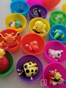 img 5 attached to Наполненные пасхальные яйца из 12 штук с различными заводными игрушками для детей - 4-дюймовые пластиковые сувениры для вечеринок, пасхальные корзины и подарки-игрушки