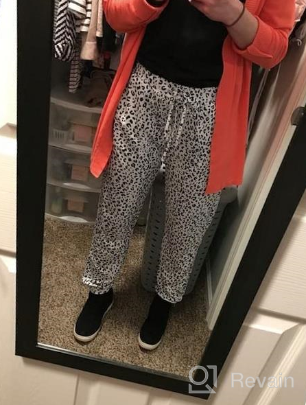 img 1 attached to Leopard Print Drawstring Lounge Pants For Women - Elastic Waist And Pockets For Sports And Casual Wear review by Polo Acri