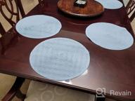 картинка 1 прикреплена к отзыву Набор из 4 бежевых круглых плетеных подставок для тарелок - стиральные столовые коврики диаметром 15 дюймов для обеденных столов от SHACOS. от Marcus Consumers