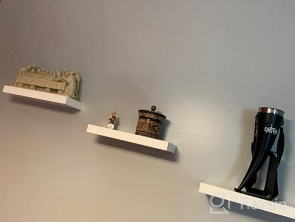 img 1 attached to Decorate Your Home With AHDECOR'S Stylish Black Floating Wall Shelves - Set Of 3 Wide Panel Ledge Shelves For Various Rooms! review by Tricia Taylor