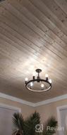 img 1 attached to Rustic Farmhouse Wagon Wheel Chandelier, Metal Wood Grain Finish, 20.5" Dia - Perfect For Dining Room, Living Room, Bedroom, Kitchen Island, And Foyer Lighting review by Brandon Roberts