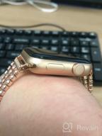 img 1 attached to Bling Rhinestone Metal Link Apple Watch Band For Women - Compatible With Series 1-8 And SE review by Firman Harrington