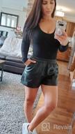 img 1 attached to Women'S Faux Leather Shorts With Elastic Waist And Pockets - Comfortable Loose Fit By Everbellus review by Chad Fox