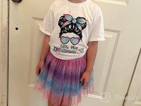 img 6 attached to Whimsical and Vibrant: Girls Layered Tulle Rainbow Tutu Skirts with 🌈 Colorful Hairbow or Butterfly Headband - Perfect for Dressing Up and Dancing Parties!