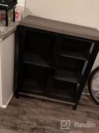 img 1 attached to BON AUGURE Industrial Coffee Bar Cabinet With Storage, Farmhouse Wood Metal Accent Cabinet With Shelves, Rustic Small Sideboard Buffet For Kitchen And Dining Room (Dark Grey Oak) review by Kevin Miller