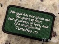 img 1 attached to Christian Morale Patches With Timothy 1:7 Verse & Green Design - 3D Embroidered With Hook & Loop Fastener For Tactical Gear, Bags, Hats & Vests - High-Quality Stitching & Durable Construction review by Gregory Rasmussen