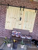 img 1 attached to SMARTSTANDARD 12FT Double Rail Heavy Duty Sliding Barn Door Hardware Kit, Black (2X Pull Handle Set & 2X Floor Guide), Fits 36" Wide Door Panel (I Shape Hangers) review by Mitch Warner