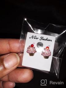 img 5 attached to Pretty Pink Crystal Cherry Cupcake Earrings By Spinningdaisy