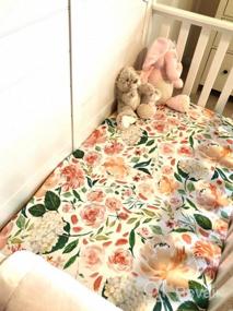 img 3 attached to Baby Floral Fitted Crib Sheet For Boy And Girl Toddler Bed Mattresses Fits Standard Crib Mattress 28X52 (Pink Mint Floral)