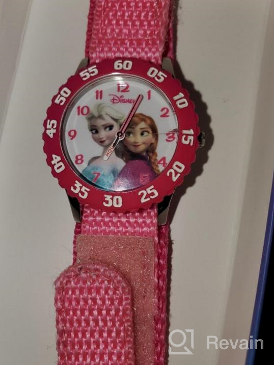 img 1 attached to ❄️ Frozen Stainless Steel Quartz Watch: A Delight for Disney Kids with Nylon Strap review by Paul Weakland