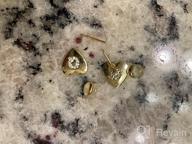 img 1 attached to 🌟 Sparkling Zirconia Initial Alphabet Letter Earrings - Perfect Girls' Jewelry! review by Leah Griffin