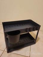 img 1 attached to 2 Tier Stretchable Sliding Organizers For Bathroom And Kitchen Cabinet - Black Under Sink Storage Shelf With Over The Door Holder, Hooks And Hanging Cup For Optimal Organization And Storage Solution review by Duane Mann