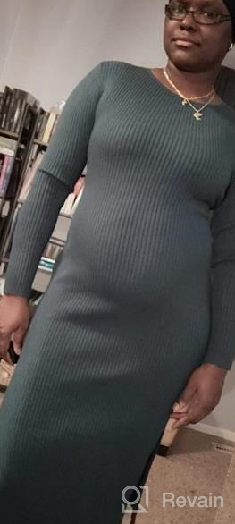 img 1 attached to Elegant Bodycon Dress For Women - Long Sleeve Midi Sweater Dress With Side Slit And Belt By Caracilia review by Charlie Conner