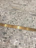 img 1 attached to 304 Stainless Steel 28In Rectangular Linear Shower Drain W/ Brick Pattern Grate, Adjustable Leveling Feet & Hair Strainer - Black review by Tim Sterling