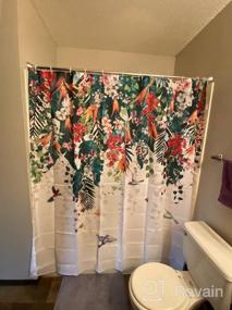 img 7 attached to Beautiful LIVILAN Bird & Floral Shower Curtain - 72"W X 72"H With Hooks!