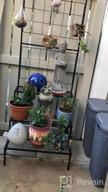 img 1 attached to 3-Tier Metal Hanging Plant Stand Planter Shelves Flower Pot Organizer Rack Display Holder Shelf Indoor Outdoor Heavy Duty Planter Shelving Unit With Grid Panel review by Brandon Jaime