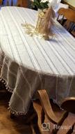 img 1 attached to Grey Cotton Linen Tablecloth - 55X86 Inch, 6-8 Seats, Stitching Tassels For Dining Room & Kitchen Parties review by Amy Young