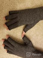 img 1 attached to Fingerless Compression Gloves For Arthritis Pain Relief - Rheumatoid Osteoarthritis & Carpal Tunnel, Dark Gray Medium Size review by David Lamfers