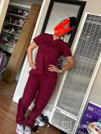img 1 attached to Women'S SIVVAN Mock Wrap & Cargo Pants Scrub Set review by Pete Deutsch