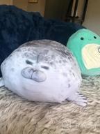 img 1 attached to Large Gray Rainlin Chubby Blob Seal Plush Toy - Cute Ocean Animal Stuffed With Soft Cotton (23.6 Inches) review by Russell Rabbach