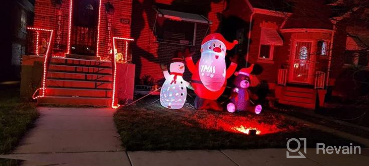 img 1 attached to 6Ft Kaleidoscope Lightshow Colorful Lights Snowman Christmas Inflatable Lighted Yard Decoration With Blower And Adaptor For Indoor Porch Outdoor review by Deborah Nystrom