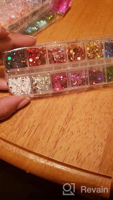 img 1 attached to 4 Boxes Nail Glitter Sequins Kit - Holographic Butterfly, Flower, Round & Heart Shapes For Women Girls Acrylic Nails Decoration Designs Accessories review by Fred Whitehead