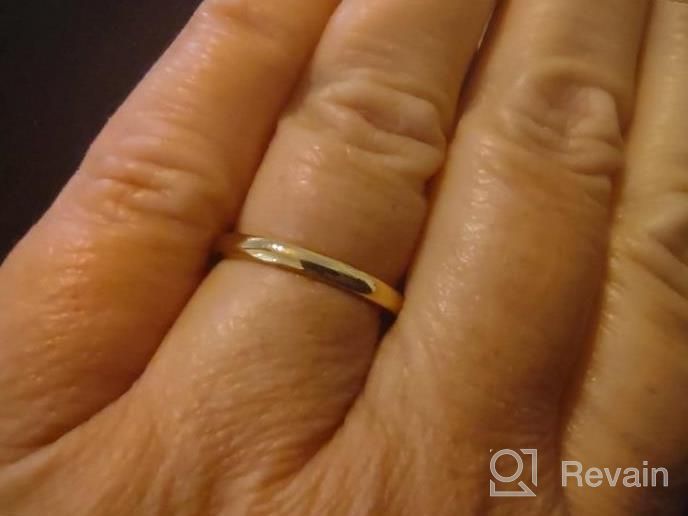 img 1 attached to Comfort Fit Gold Titanium Wedding Band With Polished Dome Finish In 2Mm, 4Mm, Or 6Mm Width - Available In Sizes 3-13.5, By TIGRADE review by Nicole Shrestha
