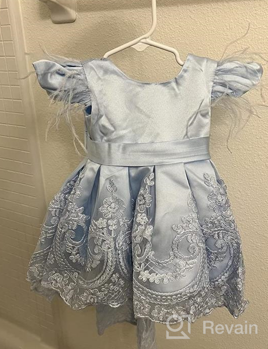 img 1 attached to 🎀 Bowknot Embroidered Pageant Wedding Girls' Clothing Dresses with Dresses review by Matt Pavelko