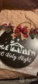img 5 attached to Holy Night Nativity Wreath For Front Door - Rustic Farmhouse Christian Decor With Buffalo Plaid - Indoor/Outdoor Wall Hanging For Christmas & New Year'S Eve - Black Mantel & Porch Decorations