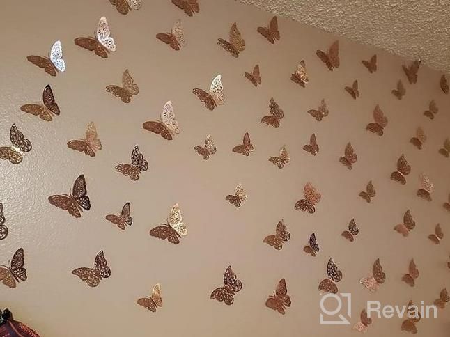 img 1 attached to SAOROPEB 3D Butterfly Wall Decor, 72Pcs 3 Sizes 3 Styles, Removable Stickers Wall Decor Room Mural For Party Cake Decoration Metallic Fridge Sticker Kids Bedroom Nursery Classroom Wedding Decor DIY Gift (Silver) review by Kyle Armstrong