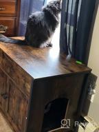 img 1 attached to Stylish And Functional IRONCK Litter Box Enclosure With Storage And Wheels - The Perfect Cat Washroom Furniture Solution! review by John Hattalli
