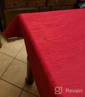 img 1 attached to Heavyweight, Spillproof Tablecloth With Swirl Pattern: Perfect For Kitchen, Dining, And Outdoor Picnics - 52 X 52 Inch Square - Beige review by Nicole Reed