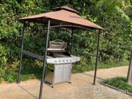 img 1 attached to Upgrade Your Backyard BBQ With KEYMAYA 8X5 Grill Gazebo Shelter: Double Tier Canopy, Steel Frame And Bar Counters + Bonus LED Lights review by Monica Satchell