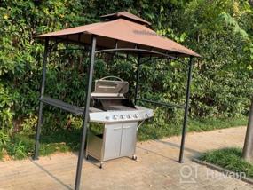 img 8 attached to Upgrade Your Backyard BBQ With KEYMAYA 8X5 Grill Gazebo Shelter: Double Tier Canopy, Steel Frame And Bar Counters + Bonus LED Lights