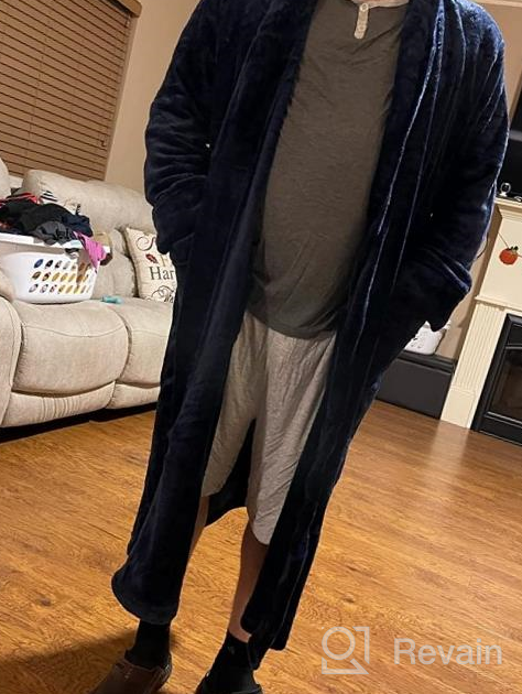 img 1 attached to Length Hooded Bathrobe Housecoat Nightgown Men's Clothing in Sleep & Lounge review by Travis Smith
