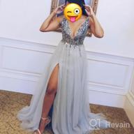 img 1 attached to Stunning Prom Dresses: Deep V Neck Sequins, Tulle And Lace Bridal Wedding Dress With High Split review by Christian Bar